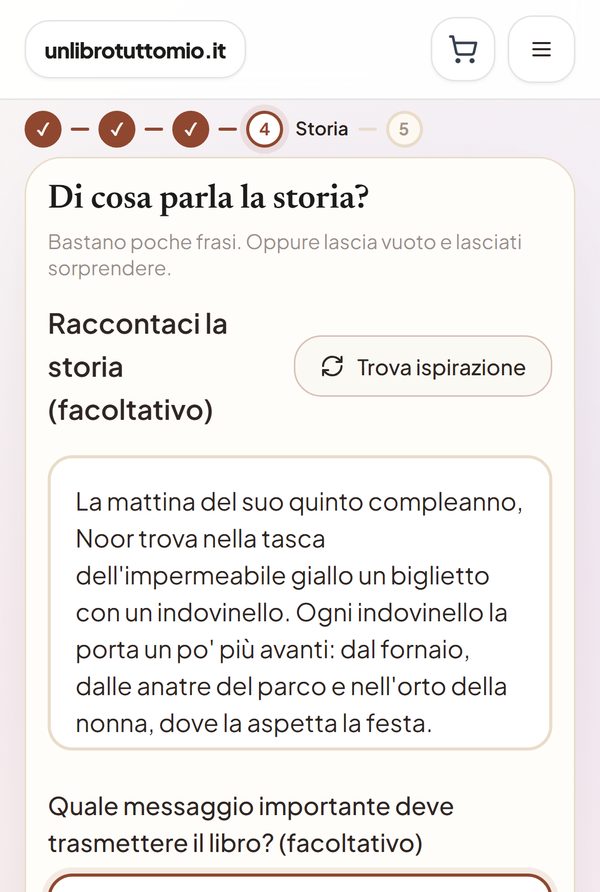 Passo 4: tre frasi su una caccia al tesoro che passa dal forno, dalle anatre e dall'orto della nonna