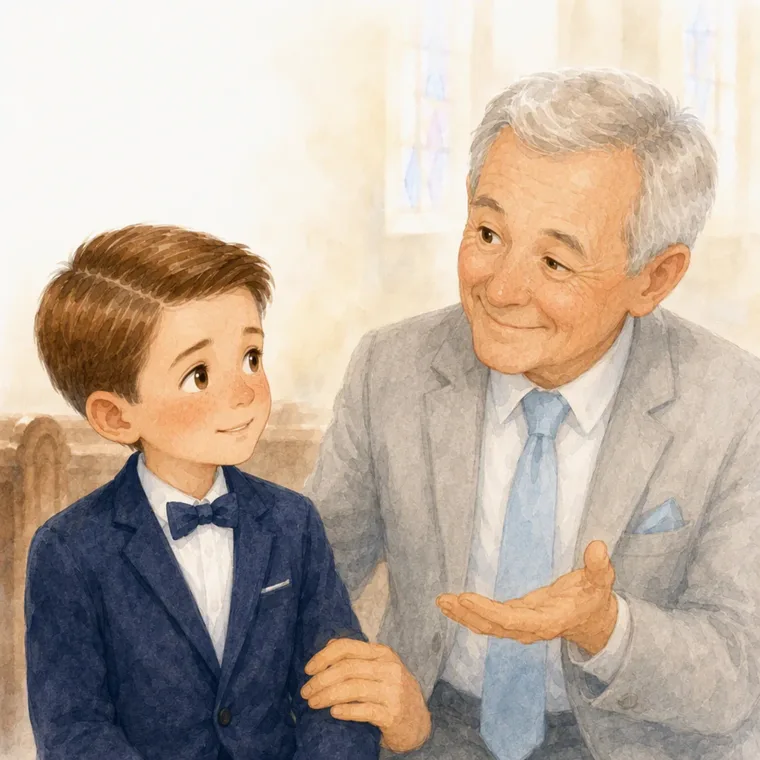 Il nonno Jan racconta a Daan della sua prima comunione