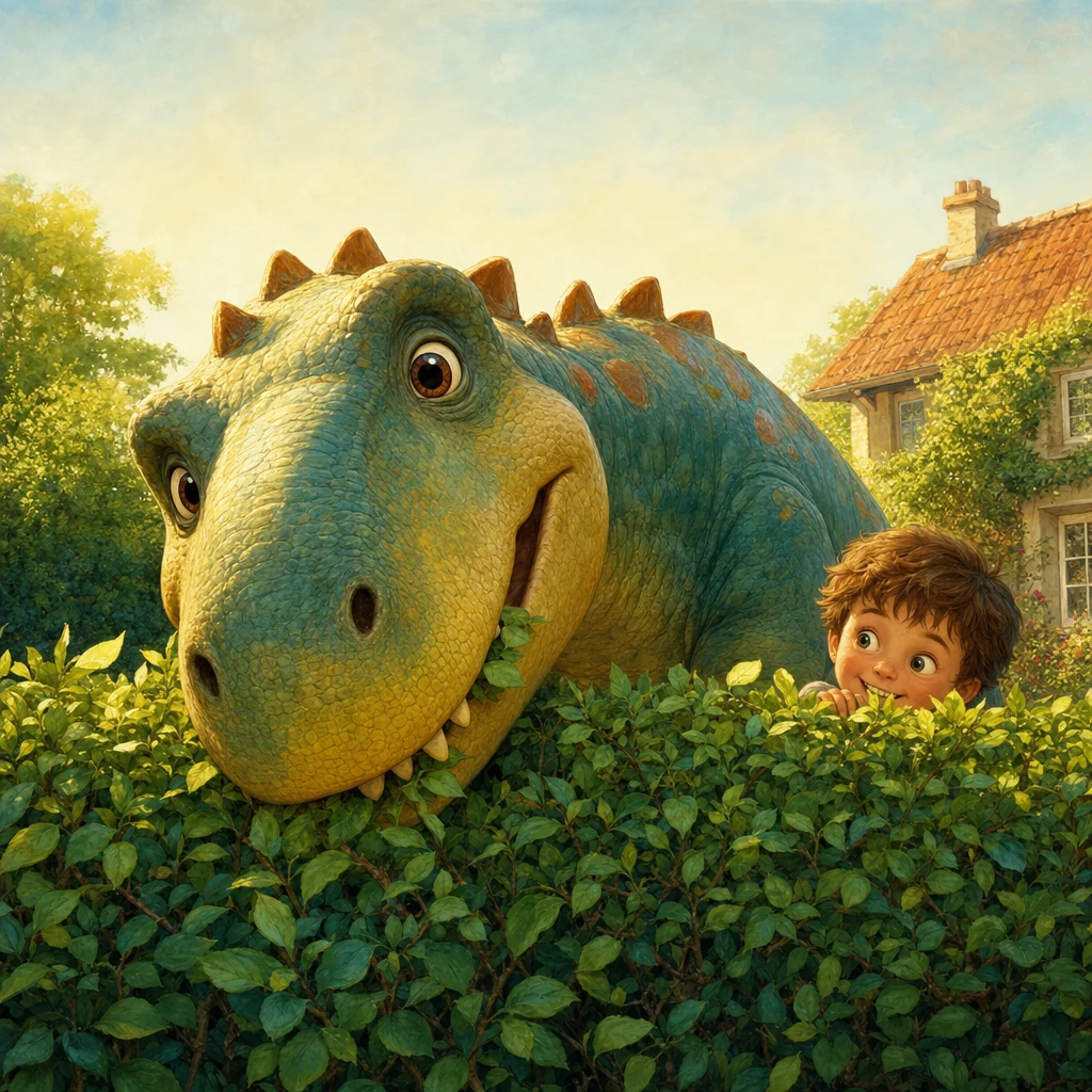C'è un dinosauro in giardino