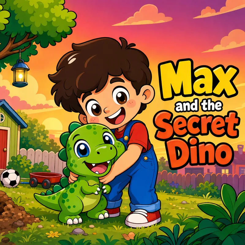 Copertina del libro personalizzato per bambini Max e il dino segreto