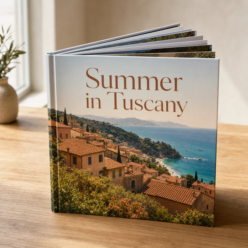 Esempio di copertina di un libro fotografico delle vacanze