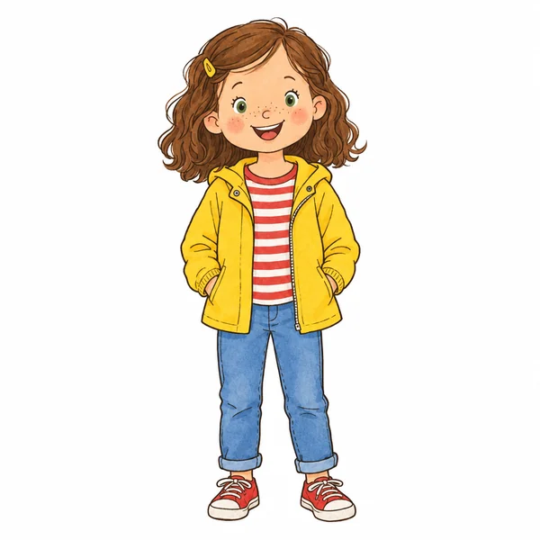 Mila disegnata come personaggio nello stile del libro cerca e trova